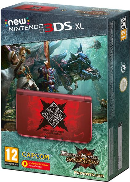 Nintendo New 3DS XL Monster Hunter Generations Edition + Case rood / Monster Hunter Generations