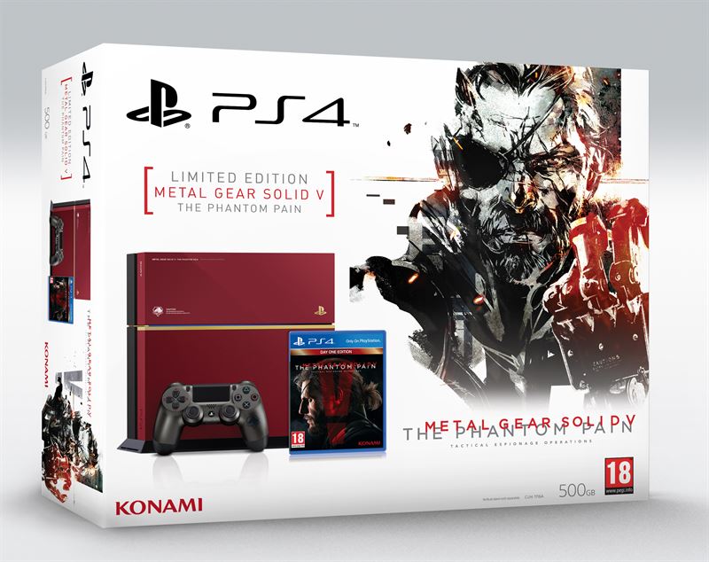 Sony PlayStation 4 500GB / rood / Metal Gear Solid V: The Phantom Pain - Day One Edition