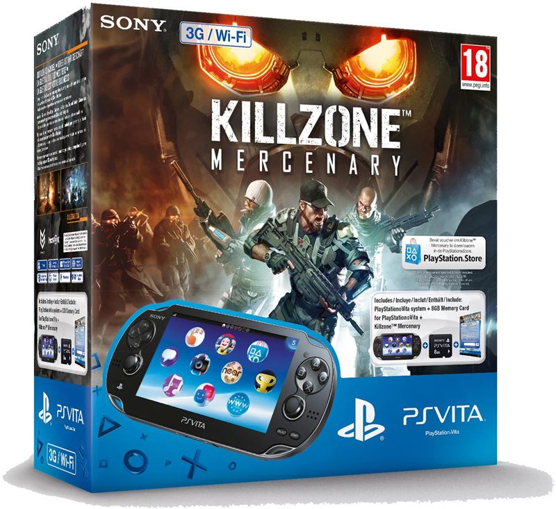 Sony PlayStation Vita 3G/Wi-Fi + Killzone, Mercenary zwart