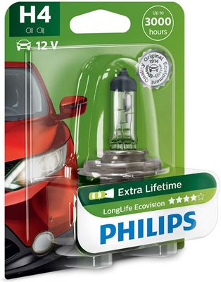rit ochtendgloren Neem de telefoon op Philips LongLife EcoVision Type lamp: H4, verpakking van 1, koplamp voor  auto | Specificaties | Kieskeurig.nl