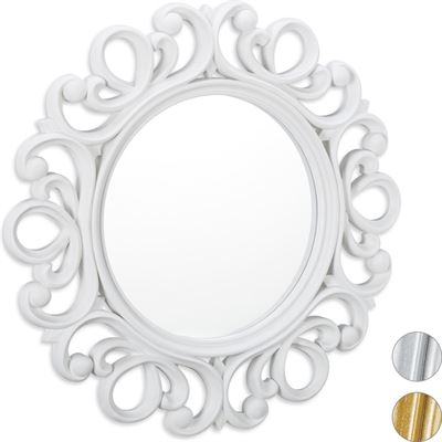 Woning Oeganda Mus Relaxdays spiegel rond - sierspiegel gang - wandspiegel - design - 50 cm  rond wit spiegel kopen? | Kieskeurig.be | helpt je kiezen