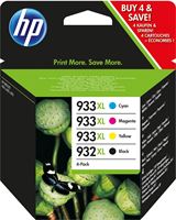 HP 932XL Black/933XL Cyan/Magenta/Yellow 4-pack Original Ink Cartridges
