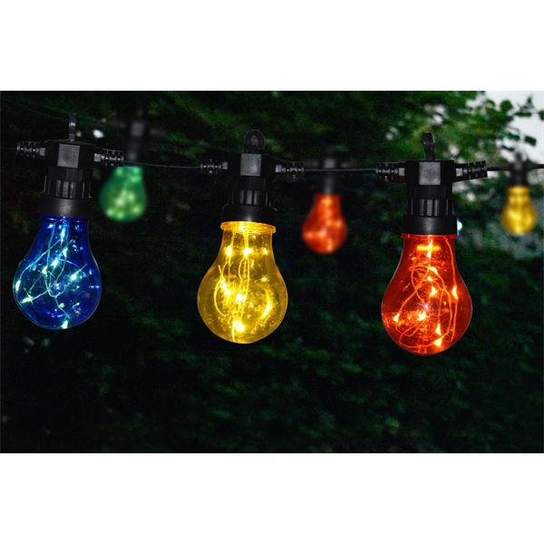 your - - gekleurd lichtsnoer - 10 lampen - elke met 10 stuks multicolor LED licht - 4,5 meter - voor buiten - IP44 | Vergelijk alle prijzen