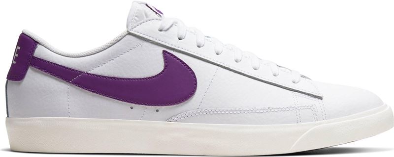 Nike Blazer Low Leather Heren Sneakers - White/Voltage Purple-Sail - Maat 40