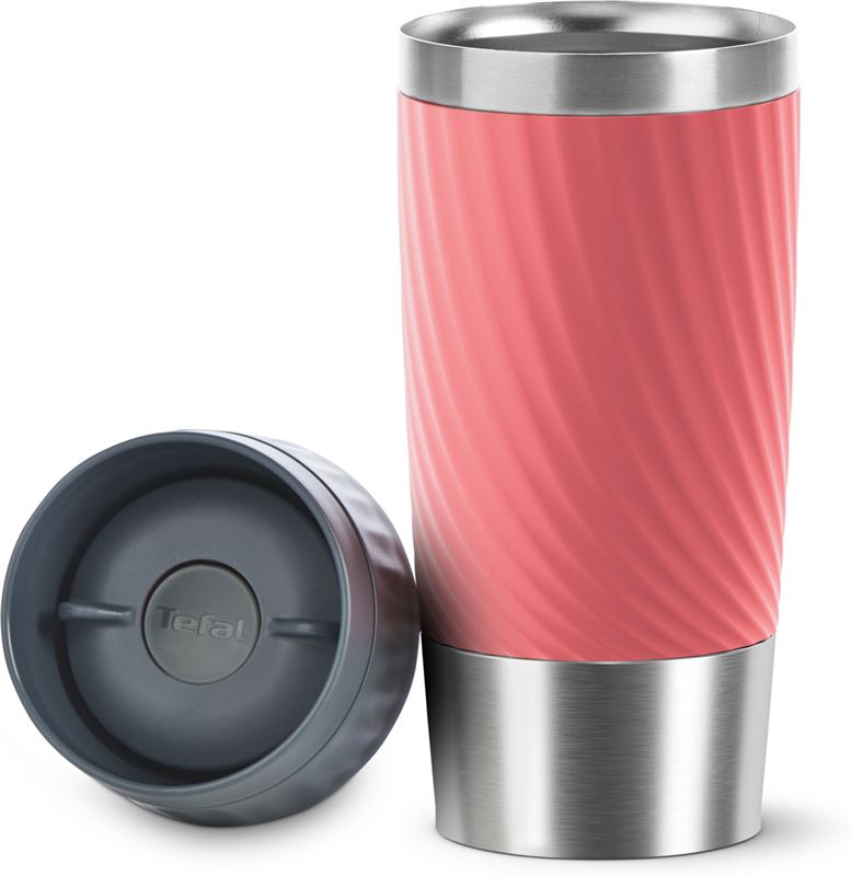 Tefal Travel Mug Easy Twist 0.36 L RVS/Koraalrood thermoskan kopen? Kieskeurig.be helpt je