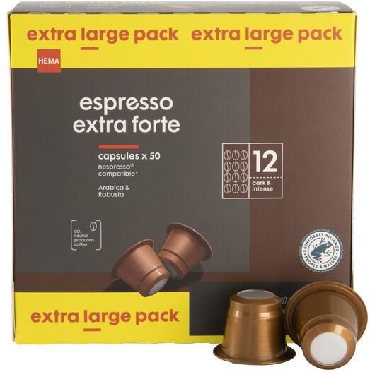 HEMA Koffiecups Espresso Extra Forte - 50 Stuks