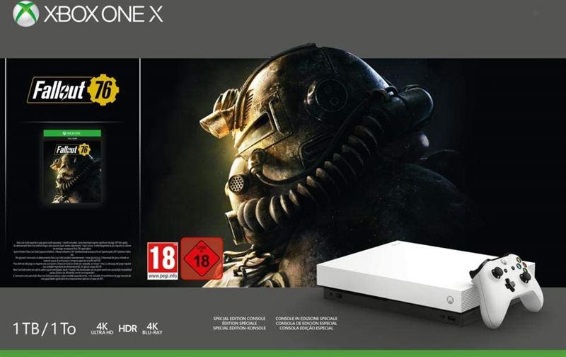Microsoft Xbox One X 1TB / wit / Fallout 76