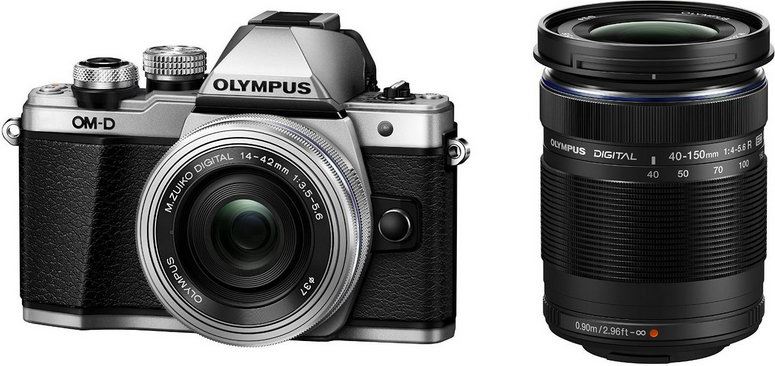 Olympus OM-D E-M10 Mark II + M.ZUIKO ED 14-42mm + M.ZUIKO ED 40‑150mm zwart, zilver