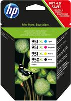 HP 950XL High Yield Black/951XL High Yield Cyan/Magenta/Yellow 4-pack Original Ink Cartridges
