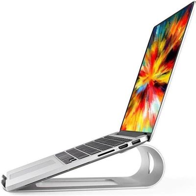 kijk in holte Lui QUVIO Aluminium laptop standaard/Laptop verhoger/Laptophouder/Notebook  standaard/Laptop steun/Laptopstandaard/Computerstandaard - Grijs | Prijzen  vergelijken | Kieskeurig.nl