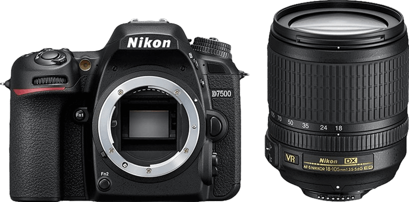 Nikon D7500 + AF-S DX NIKKOR 18-105 VR zwart