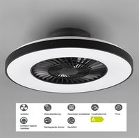 Reality Light - ventilator plafond LED met afstandsbediening - plafond ventilator lamp - Zwart / Wit