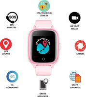 Wonlex GPS Horloge 4 YOU - GPS Horloge kind - Trackie 17 Roze - Kinder Smartwatch - incl. Gratis simkaart en Gratis iOS / Android app- SOS Knop- 4G verbinding- Waterdicht - Live GPS Locatie - HD (Video)bellen - Veiligheidzone instellen - Camera - Roze