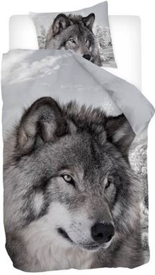 Donker worden vrijdag tent Snoozing Winter Wolf - Dekbedovertrek - Eenpersoons - 140x200/220 cm -  Multi kleur | Prijzen vergelijken | Kieskeurig.nl