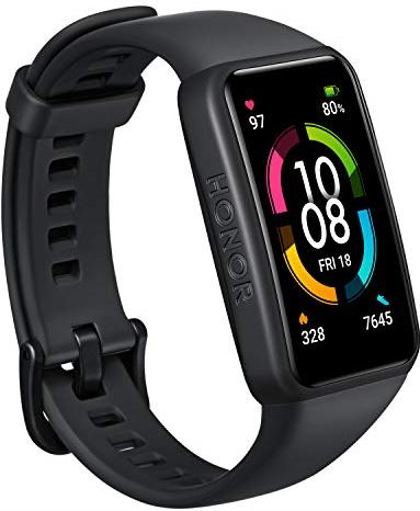 Honor Band 6 Fitness Tracker voor Dames Herren Android iOS, 1,47" Kleurenscherm 14 Dagen Batterijduur Waterbestendig Smartwatch met Stappenteller Hartslagmeter Slaapmonitor(Zwart)