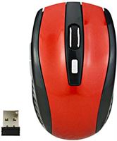 Yixikejiyouxian Muis met ontvanger, 2,4 GHz draadloze optische muis Verstelbare DPI Draadloze muizen Stille pc voor laptop Ergonomische muis - rood