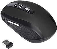 CamKpell 2,4 GHz draadloze optische muis verstelbare DPI draadloze muizen met ontvanger stille pc voor laptop ergonomische muis -zwart