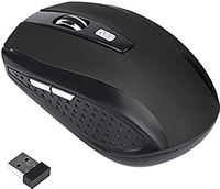 Triamisu Muis - 2,4 GHz Wireless Optical Mouse Instelbare DPI-accumuis met receiver Silent PC voor laptop ergonomische muis - zwart