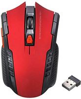 Petrichori Draadloze gamingmuis, 2,4 Ghz Mini draadloze optische gamingmuis met USB-ontvanger Ergonomische muizen, voor laptop Universele computerrandapparatuur-rood