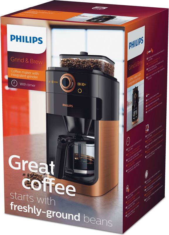 incident Assimileren Uitdrukkelijk Philips Grind & Brew HD7768 zwart, koper koffiezetapparaat kopen? | Archief  | Kieskeurig.nl | helpt je kiezen