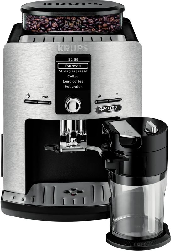 Krups Volautomatische espressomachine One-Touch-Cappuccino Latt'Espress RVS EA82FD roestvrijstaal