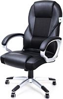 Songmics OBG22BUK Bureaustoel met hoge rugleuning, duurzaam en stabiel, in hoogte verstelbaar, ergonomisch, zwart