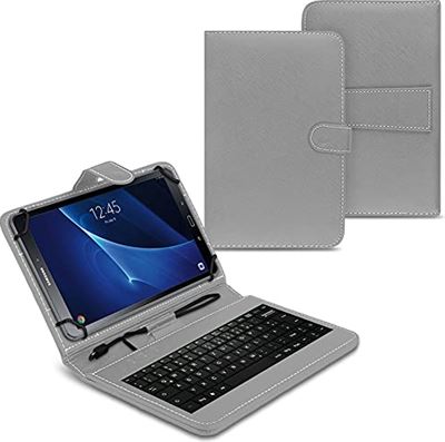 NAUC Tablethoes compatibel met Samsung Galaxy Tab A6 10.1 2016 T580 T585 USB toetsenbord toetsenbord hoes beschermhoes cover grijs tablethoes kopen? | Kieskeurig.nl | je kiezen