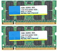 Annadue 2 stuks DDR2 1GB geheugenmodule, 800Mhz PC2-6400 1.8V volledig compatibel voor laptop, hoge temperatuurbestendigheid, snelle warmteafvoer.
