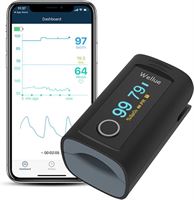 UltraMed Best Getest Oxysmart Vinger Saturatiemeter - Smart Zuurstofmeter - Pulse Oximeter met Hartslagmeter - Medisch Apparaat - Bluetooth (Zwart)