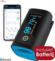 Meditrack Professionele Saturatiemeter met Bluetooth en Hartslagmeter - Incl. Batterijen - Best getest - Pulse Oximeter – Zuurstofmeter vinger