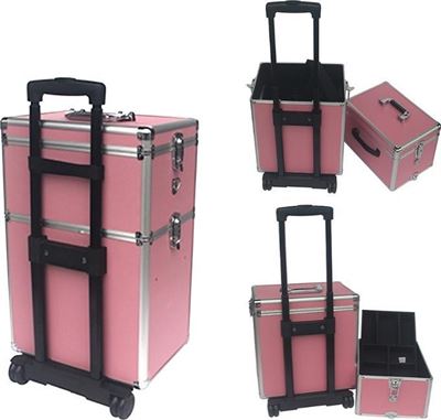vdd Kapperskoffer trolley - visagie make up nagel koffer schminkkoffer - beauty case - roze make-up kopen? | Kieskeurig.nl | je kiezen