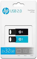 HP Pendrive 32 GB USB 2.0 V212 W, zwart, 2 stuks