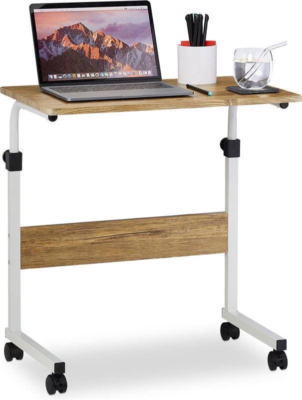 Relaxdays Laptoptafel verstelbaar - computertafel - laptop bureau op wielen - schrijftafel bureau kopen? | Kieskeurig.be | je kiezen