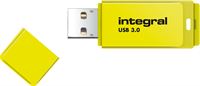 Integral 32GB USB3.0 DRIVE NEON YELLOW UP TO R-100 W-30 MBS INTEGRAL
