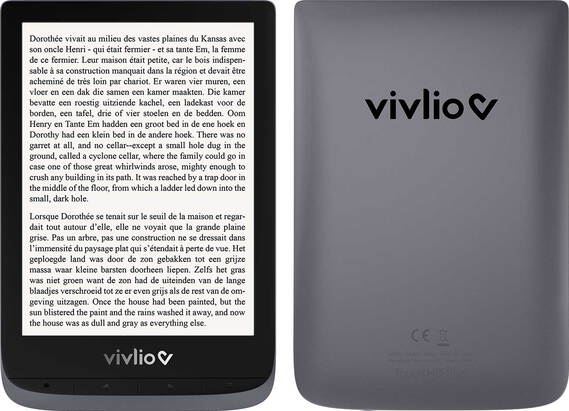 Vivlio Touch HD Plus Grijs - 6 inch - 16 GB
