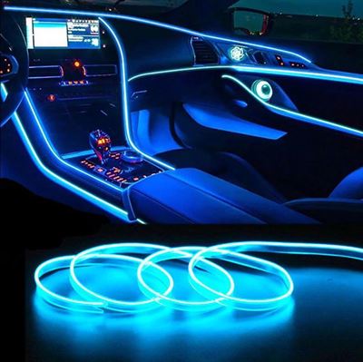 CarColdLightLine LED strip -- EL Wire -- 5 Meter -- Auto verlichting -- ice Blue USB Aansluiting | Prijzen vergelijken | Kieskeurig.nl