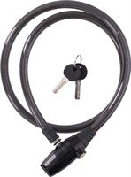 Dunlop 2x Stuks kabelslot met alarm zwart 12 x 100 cm - Fietsslot - Scooterslot - Zwart spiraalslot voor de fiets
