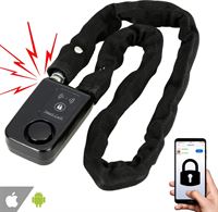 PIXMY Video & Photo PIXMY - 2-in-1 Smart Fietsslot 80cm Met Alarm - Fietsslot Ketting Kettingslot - Fietsalarm 110db - Fietsslot met App - Scooteralarm Scooterslot