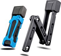 ETOOK LLOCX Compact Vouwslot van 750mm + 2 Unieke Sleutels én Montagemateriaal in Broekzakformaat - 4mm Stalen Bars - 720gr. & Slijptolbestendig - Anti-Drill & Anti-stof Klepje - Hoge Trek & Afschuifkracht - Swiss Lock & Key - E-bike Blue LLOCX
