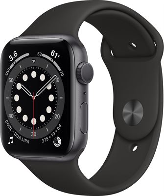 Apple Watch 6 zwart 44 mm | Prijzen vergelijken