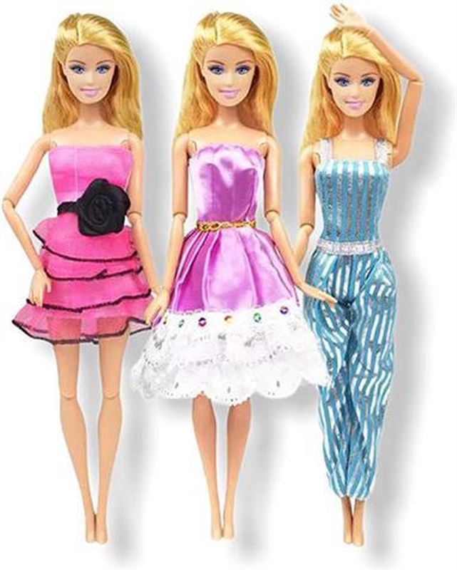 peddelen liefde regering Isa's Friends Barbie kleding - 3 Outfits voor poppen - Poppenkleertjes -  Geschikt voor o.a Barbie - Setje 'Iris' - Barbie kleertjes - GRATIS  verzending | Prijzen vergelijken | Kieskeurig.nl
