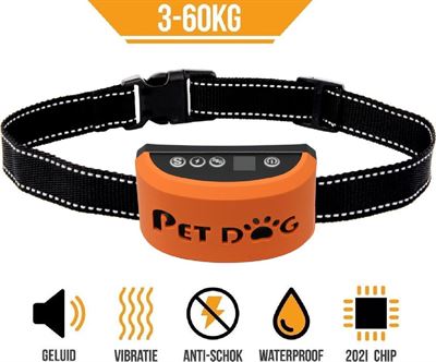 PetDog PET DOG® | Anti blafband voor honden | 3 t/m 60 Kg | Oplaadbaar | Anti blaf band | Trainingsband | Vibratie geluid Diervriendelijk | Shock aan/uit instelbaar dierbenodigdheden kopen? | Kieskeurig.be | helpt je kiezen