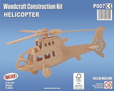 Bouwpakket 3D Puzzel Helicopter - hout puzzel en spel | Kieskeurig.be | helpt je kiezen
