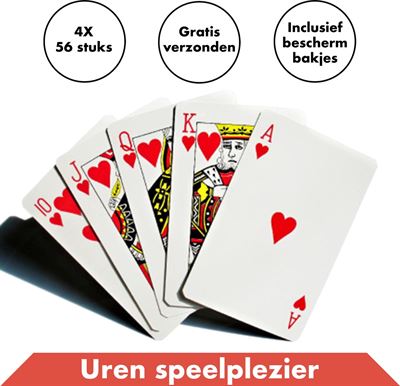 zelfmoord of Spaans In Round Speelkaarten 4 Decks / Stokken – Spelkaarten – Kaarten -  Kaartspellen - Pesten – Klaverjassen – Toepen – Poker – Jokeren –  Eenentwintigen – Eenendertigen –