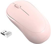 Monnadu Draagbare 2.4G draadloze achtergrondverlichting muis USB-ontvanger universele mute oplaadbare geluidsarme Bluetooth-compatibel voor pc/computer - roze