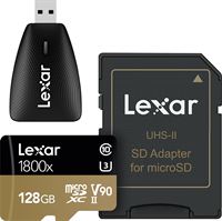Lexar SDXC Prof UHS-II 1800X 128GB + Gratis geheugenkaartlezer