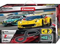 Carrera Evolution Super Cars Racebaanset, racebaan met extra brede rails, schaal 1:24, uitbreiding tot 8 sporen mogelijk, speelgoed voor kinderen vanaf 8 jaar en volwassenen