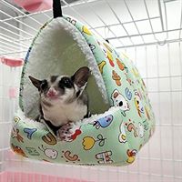 didatecar Knuffelhol voor ratten, hamsters, warm, fleece, om op te hangen, hangmat, bed voor kleine dieren met vacht ratten-hamster-huis-bed-winter-warm klein huisdier eekhoornhuis-kooi-nest, 8 * 8CM