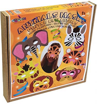 Specialiteit Discrepantie achterstalligheid Arenart Set van 6 stuks carnavalsmaskers dieren | om te beschilderen met  kleurrijke zandkleuren | knutselen voor kinderen | intensief tekenen |  leeftijd 6 jaar knutselspeelgoed kopen? | Kieskeurig.nl | helpt je kiezen