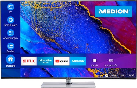 Medion LIFE Smart-TV X15807 | 58 inch | Ultra HD Display | Netflix | Amazon Prime Video | Bluetooth | HDR | Dolby Vision | Micro Dimming | MEMC | PVR ready DTS HD | HD Triple Tuner | CI+ 2021